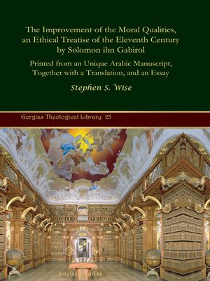 cover image of The Improvement of the Moral Qualities, an Ethical Treatise of the Eleventh Century by Solomon ibn Gabirol